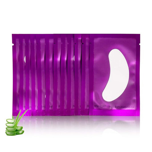 100 Pairs Set Under Eye Pads, Comfy and Cool Under Eye Patches Gel Pad for Eyelash Extensions Eye Mask Beauty Tool (Purple)-FemmiqueWomen