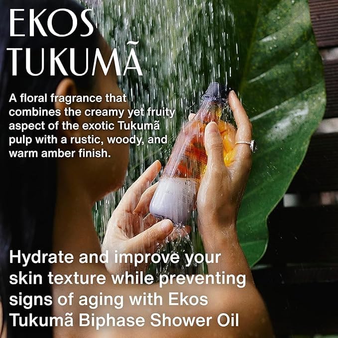 natura - Ekos Tukumã Biphase Shower Oil Refill - Replenishing In-Shower or Bath Body Oil - Anti-Signs of Aging - Skin Moisturizer - Vegan Skin Care - Brazilian Beauty Secrets - 6.7 fl oz (200ml)-FemmiqueWomen
