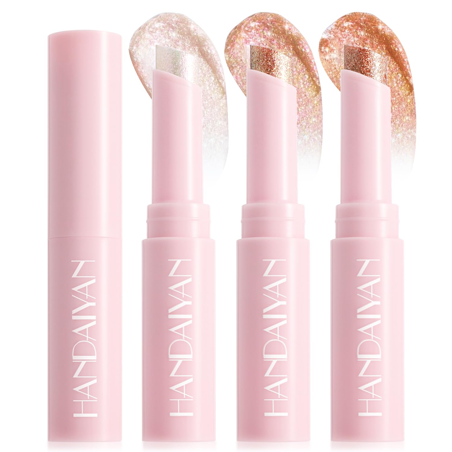 3PCS Crystal Hydrating Jelly Stick Eyeshadow Stick, Glitter Makeup Jelly Shimmer Eye Shadow Crayon, Lightweight Eye Brightener Eye Makeup (03+04+06)-FemmiqueWomen