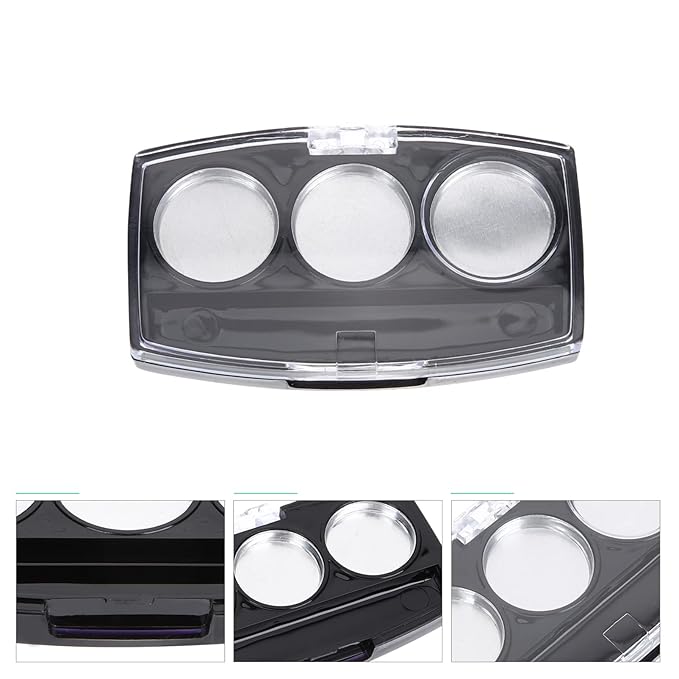 10Pcs Empty Magnetic Eyeshadow Palette Empty Eyeshadow Pans Containers Eyeshadow Palettes 3 Grids Makeup Pans Cosmetic Pans Eyeshadow Makeup Containers for Women Girls-FemmiqueWomen