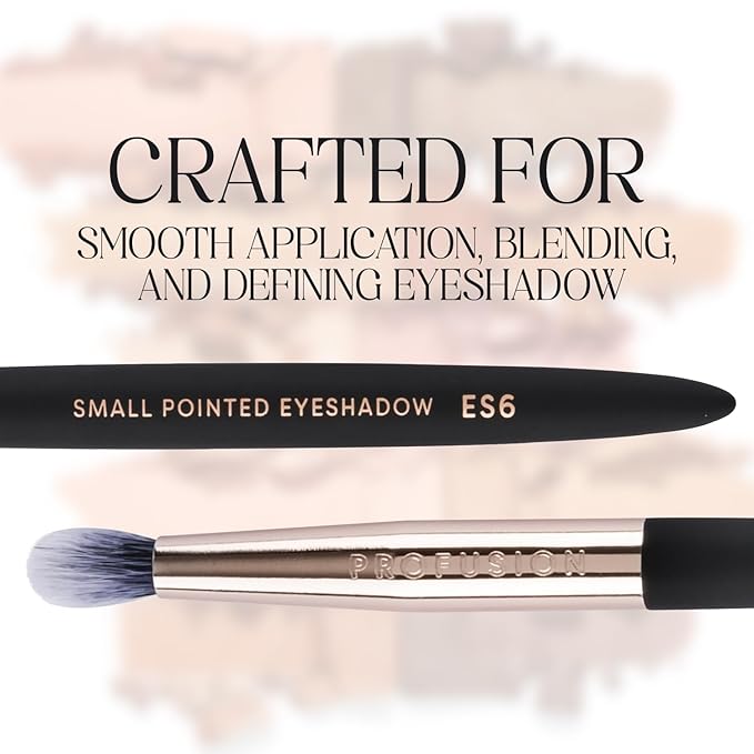 Profusion Cosmetics Small Pointed Precision Synthetic Eyeshadow Brush Pigments and Glitter Eye Concealer Tapered Bristles for Blended Crease and Eyeliner Smudger Quality Brush-FemmiqueWomen
