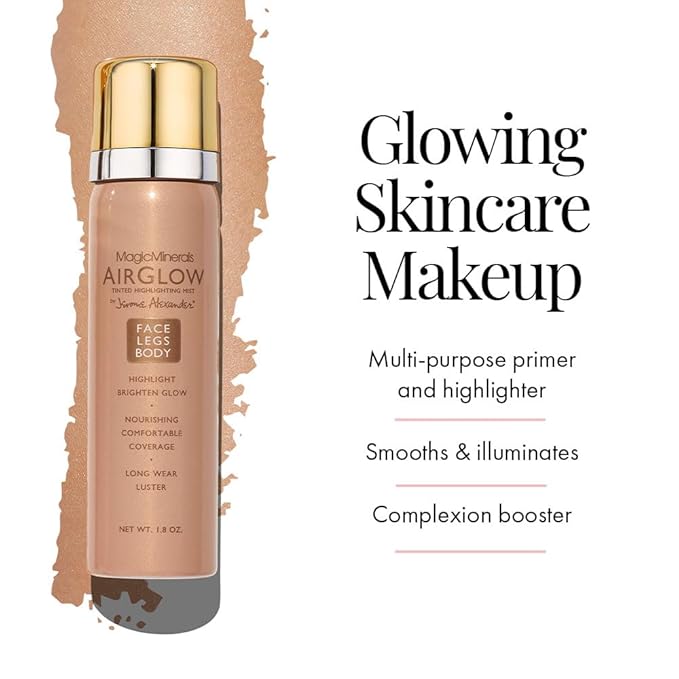Jerome Alexander MagicMinerals AirGlow Tinted Highlighting Night Mist, Illuminating Airbrush Tinted Moisturizer Spray | Petal Pearl-FemmiqueWomen