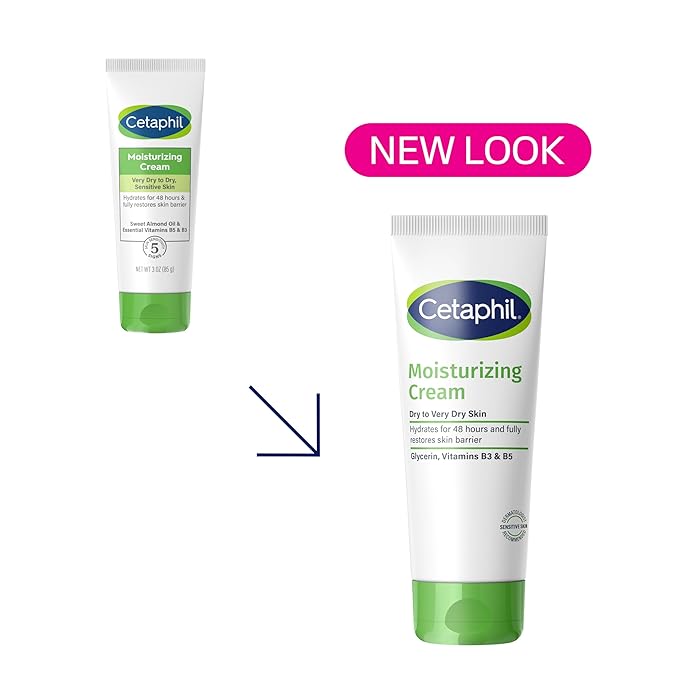 Cetaphil Face & Body Moisturizer, Hydrating Moisturizing Cream for Dry to Very Dry, Sensitive Skin, NEW 3 oz Pack of 3, Fragrance Free, Non-Comedogenic, Non-Greasy-FemmiqueWomen