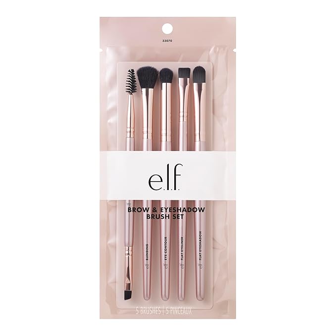 e.l.f. Ultimate Eyes 5 Piece Brush Collection, Makeup Brushes For Eyeliner, Eyeshadow, Brows & more, Vegan & Cruelty-Free-FemmiqueWomen