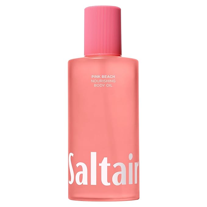 Saltair Body Oil. Jumbo Size Pink Beach After Shower and Bath Oil Moisturizer for Women and Men. Botanical, Non-Greasy, and Well-Absorbing Lotion for Hydrating Dry Skin. 10oz Bottle-FemmiqueWomen