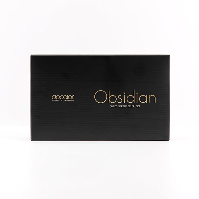 Docolor Makeup Brushes Set Professional 30Pcs Obsidian Makeup Brushes Premium Synthetic Powder Kabuki Foundation Contour Blush Concealer Eye Shadow Blending Eyeliner Crease Eyebrow Make Up Brush Kit-FemmiqueWomen