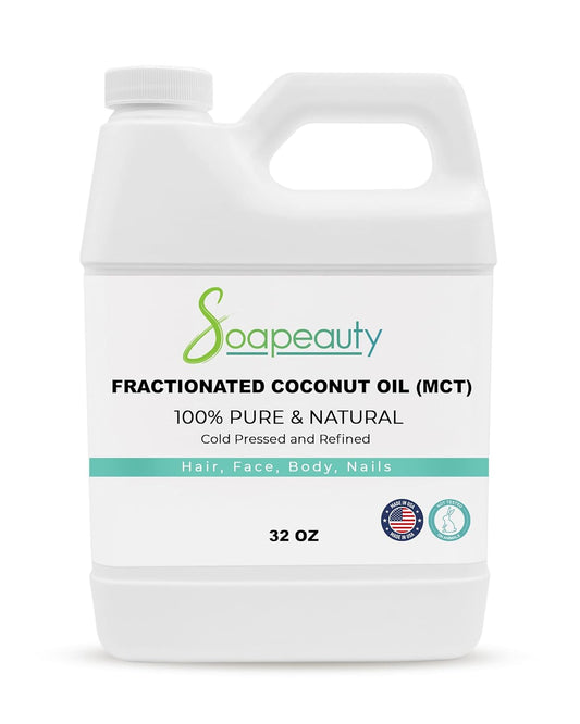 Soapeauty FRACTIONATED COCONUT OIL Cold Pressed Refined | 100% Natural Available in Bulk | Carrier for Essential Oils, Face, Skin, Hair Moisturizer, Soap Making | 32 fl oz-FemmiqueWomen
