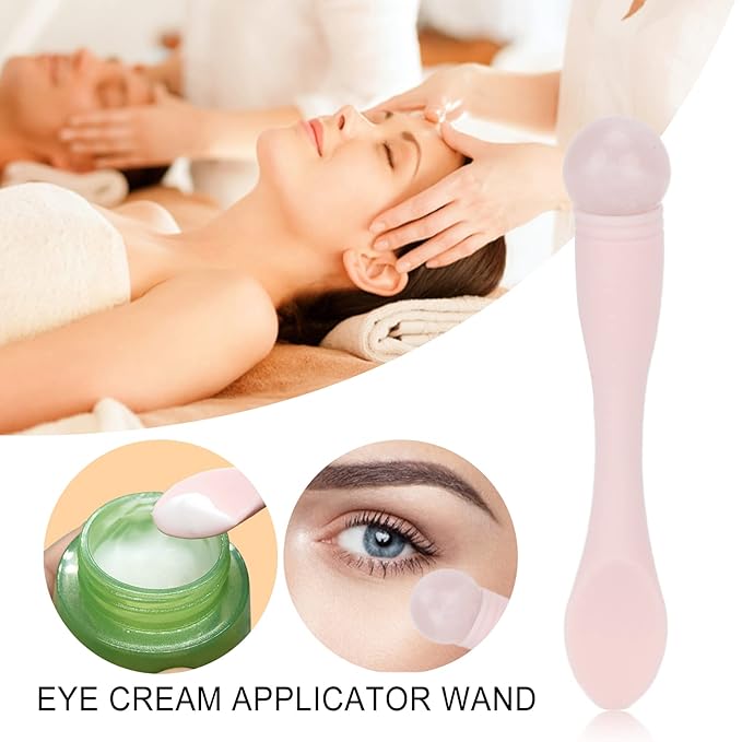 2pcs Eye Cream Applicator Stick,Jadestone Eye Massage Sticks Silicone Scoop Tool For Eye Anti Wrinkle Reduce Puffiness Fatigue Relief()-FemmiqueWomen