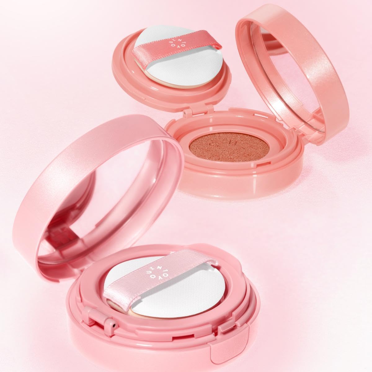 INTO YOU Cream Blush Air Cushion for Cheeks Eyes, Moisturizing, Lightweight, Dewy Finish Face Makeup, Long Wearing, Buildable, Blendable, Pigmented Liquid Blush, for All Skin Tones, Spring Apricot-FemmiqueWomen