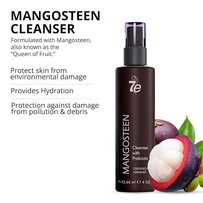7E Wellness Mangosteen Face Cleanser 4oz, Antioxidant Rich Cleanser Face Wash with Xanthones, Cleanses, Brightens, Protects Skin, Suitable for All Skin Types, Natural Ingredients, Daily Use-FemmiqueWomen