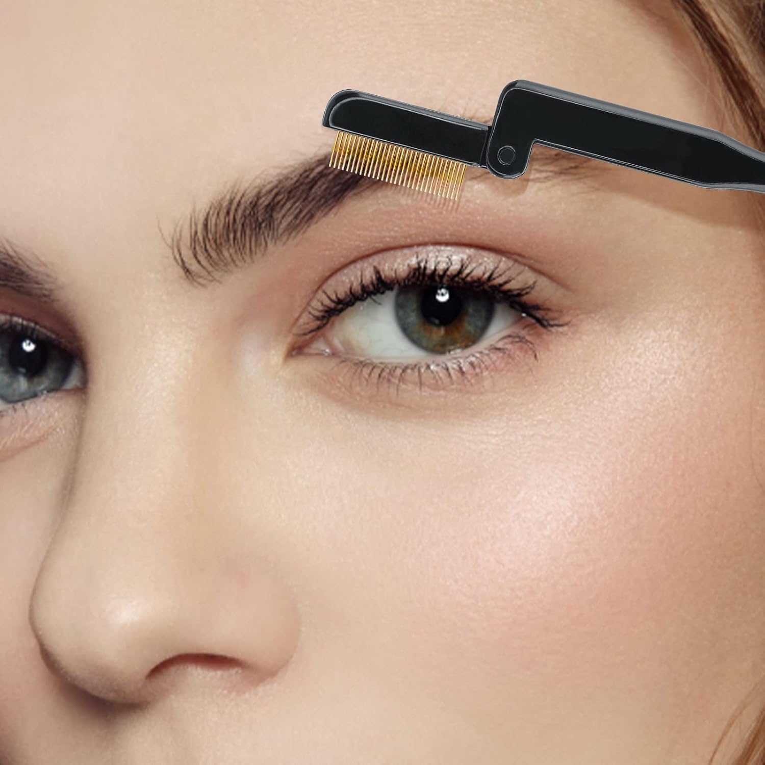 G2PLUS 2PCS Folding Eyelash Comb, Eyelash Separator Tool, Black Eyebrow Comb Metal Teeth, Eyelash Brush Tool for Lash & Brow-FemmiqueWomen