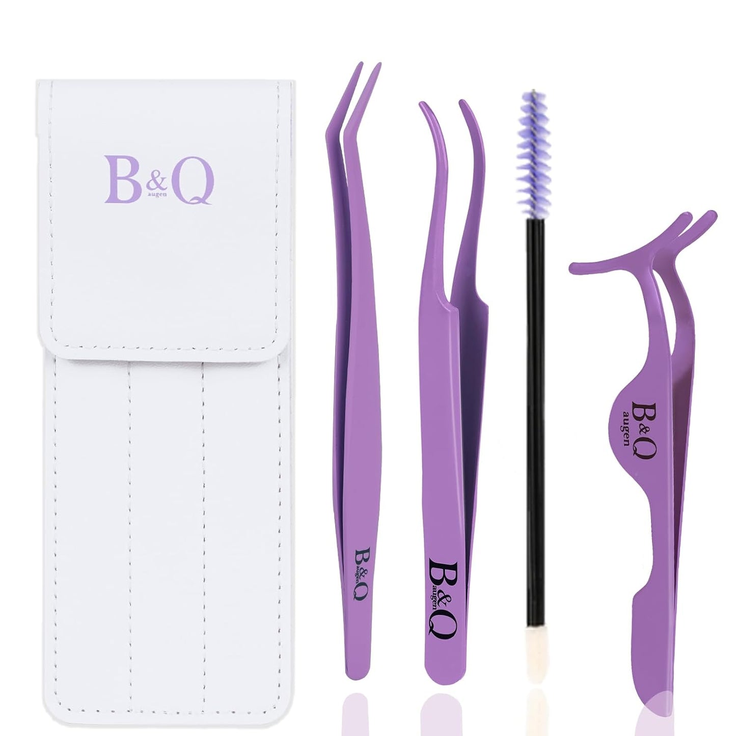 Eyelash Applicator Tool 3 PCS Lash Applicator Tool Kit Lash Tweezers for Eyelash Extensions Application Tool and Removal （Purple,3 PCS）-FemmiqueWomen