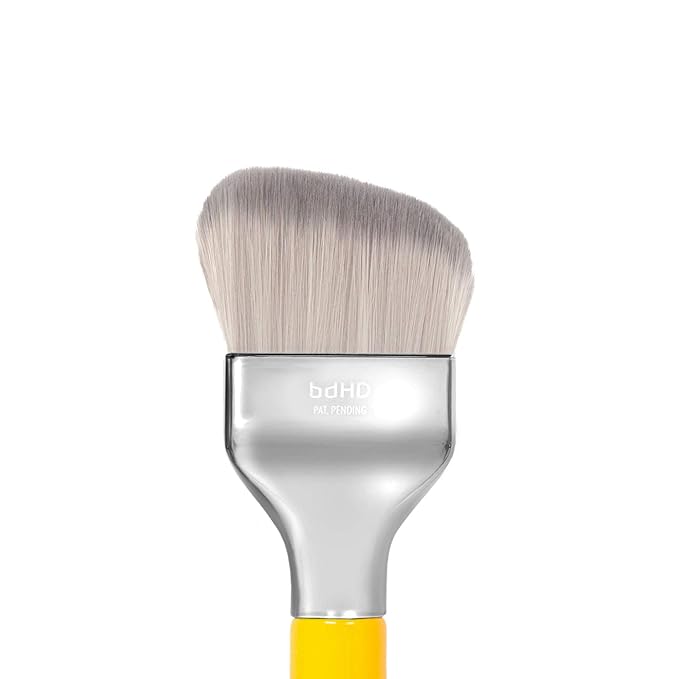 Bdellium Tools Professional Makeup Brush - Studio Series 971 Large Slanted Double Dome Blender - With Soft Synthetic Fibers, For Quick & Easy Application and Blending (Yellow, 1pc)-FemmiqueWomen