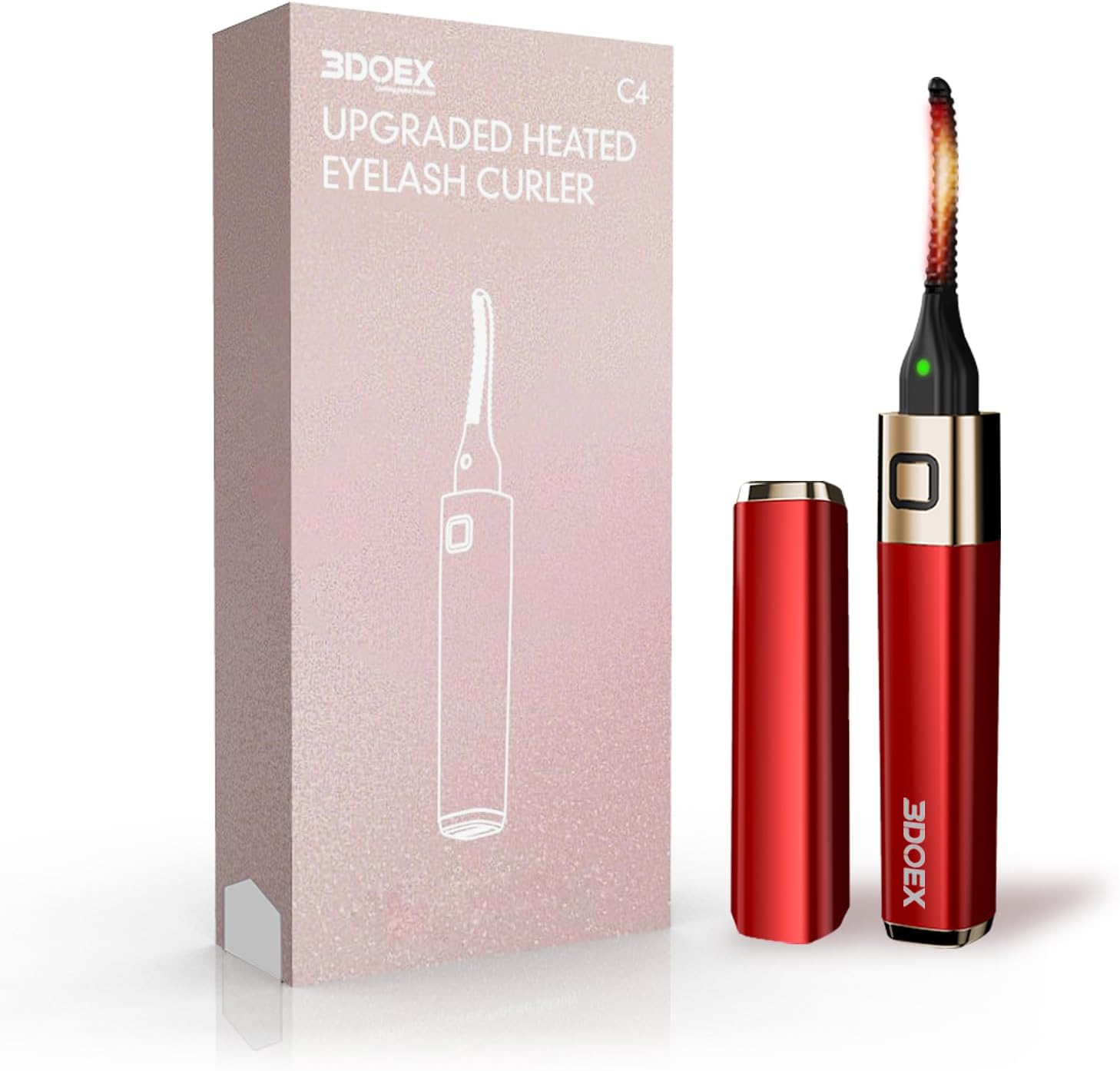 Heated Eyelash Curler, Mini Electric Eyelash Curler, Best Eye lash Curler 10-Second Salon Curls, Dual-Temperature Smart Memory, Safe & Travel-Friendly-FemmiqueWomen