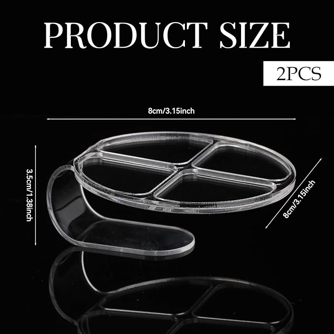 2 Pcs Makeup Hand Palette Foundation Palette Foundation Mixing Palette Hand-Held Nail Art Manicure Palette Clear Makeup Palette for Mixing Foundation Eye Shadow Nail Art-FemmiqueWomen