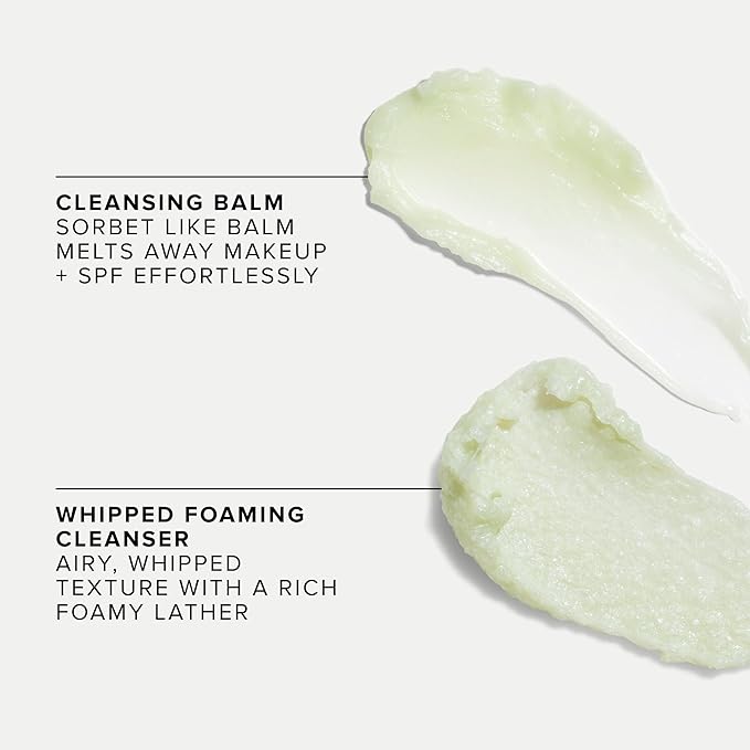 Farmacy Deep Double Cleanse Skincare Gift Set - Green Clean Makeup Remover Cleansing Balm & Whipped Foaming Face Wash for Oily Skin - Melts Away Makeup & Helps Promote Healthy Skin (2 Count)-FemmiqueWomen