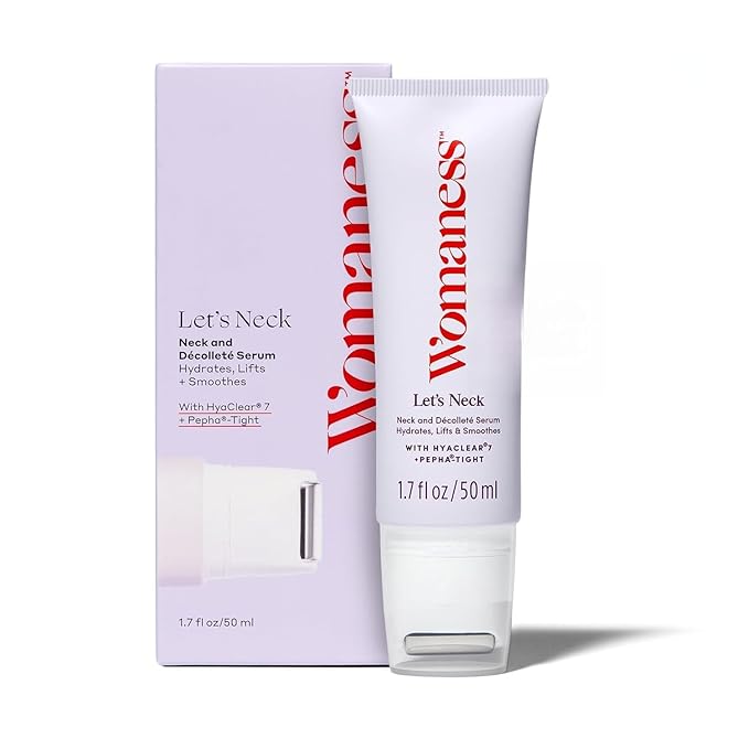 Womaness Let's Neck Firming Serum - Hydrates, Lifts, and Smoothes with Cooling & Massaging Roller Applicator - Cream for Women to Smooth Wrinkles & Tightening Sagging Skin - 50ml Roller-FemmiqueWomen