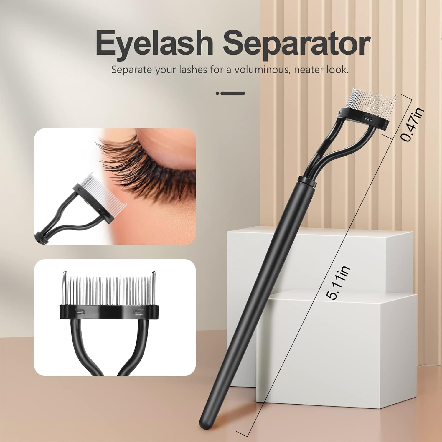 Eyebrow Brush Eyelash Separator Brow Comb & Lash Spoolie Professional Eye Makeup Tools (3 Pieces Set)-FemmiqueWomen
