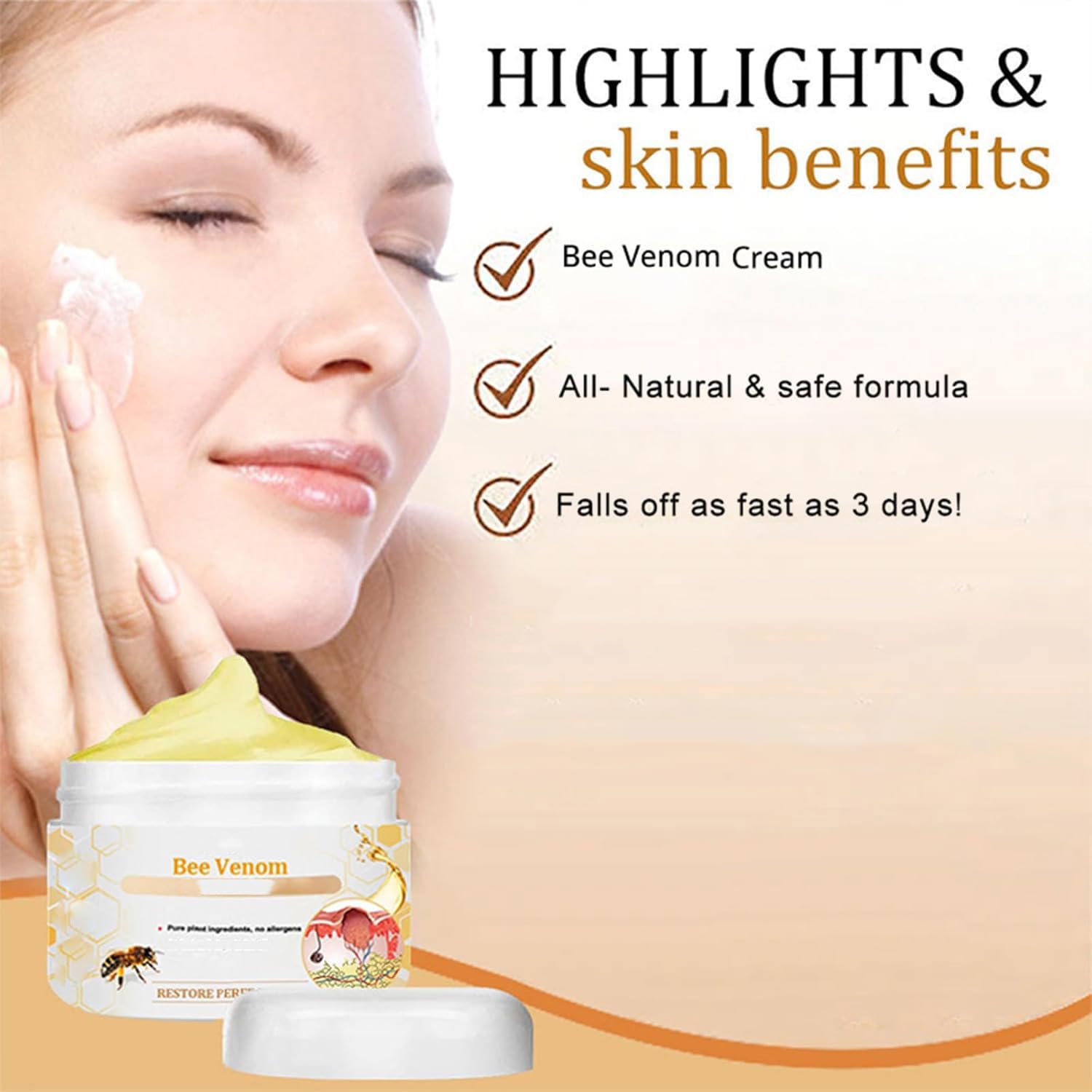 Bee Venom Cream, Professional Bee Venom Cream, Bee Venom Repair Cream for All Parts of The Body (2 Pack)-FemmiqueWomen