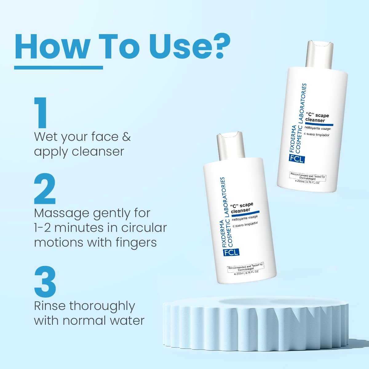 FCL 2% Vitamin C Face Wash, C Scape Cleanser for Gentle Exfoliation and Brightening | Cleanser Face Wash For Unevenly Pigmented Skin | Dark Spot Cleanser for Face - 200ml/6.76 Fl Oz-FemmiqueWomen