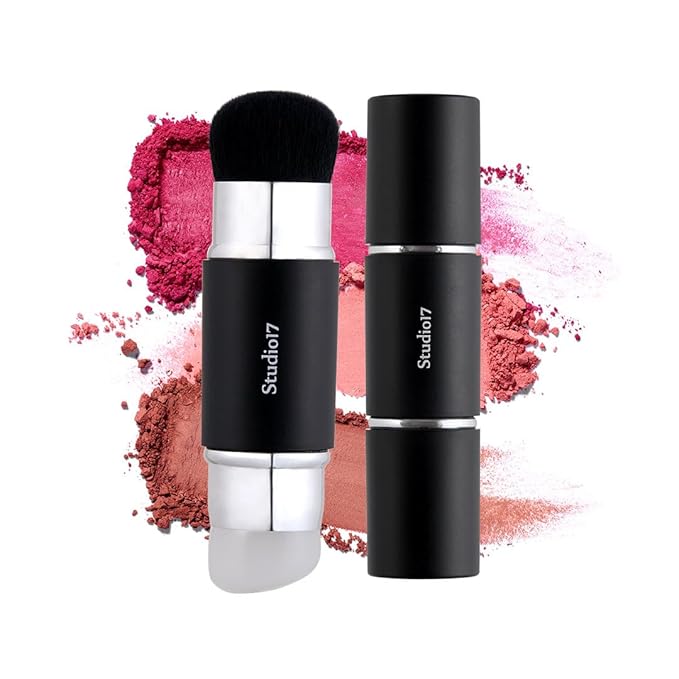 Dual Ended Silicone Tip Blush Brush | Korean Olive Young Makeup Tool for Contouring & Blush Application | Skin-Friendly Non-Irritating Professional Face Makeup Brush-FemmiqueWomen