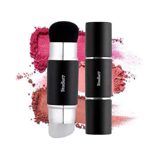 Dual Ended Silicone Tip Blush Brush | Korean Olive Young Makeup Tool for Contouring & Blush Application | Skin-Friendly Non-Irritating Professional Face Makeup Brush-FemmiqueWomen