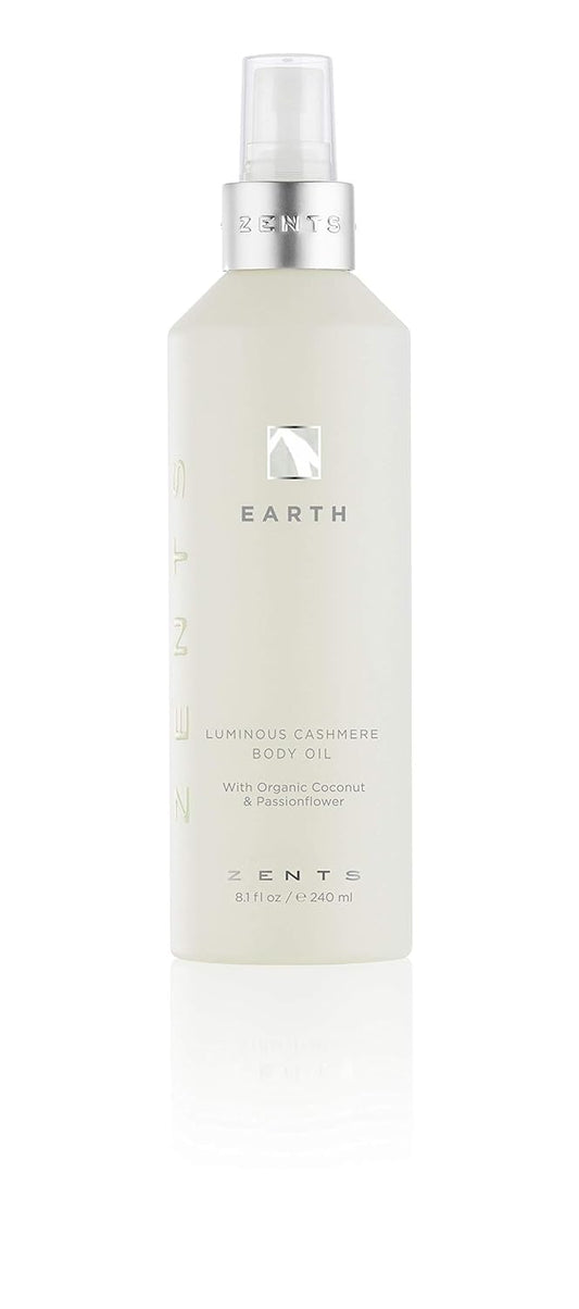 Zents Luminous Cashmere Body Oil (Earth Fragrance) | Moisturizing Body Oil with Vitamin E & Organic Coconut Oil | Softens & Smooths Skin | 8 fl oz-FemmiqueWomen