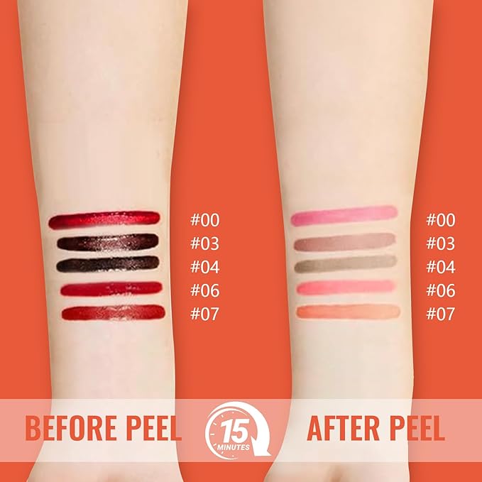 2pcs Lip Stain Peel Off - Lip Liner Stain Long Lasting Waterproof,2-in-1 Lip Liner with Tweezer Nude Matte,Non-Stick Cup,Highly Pigmented，Natural Finish,Stay On All Day,Perfect for Gift (Mauve+Rose)-FemmiqueWomen