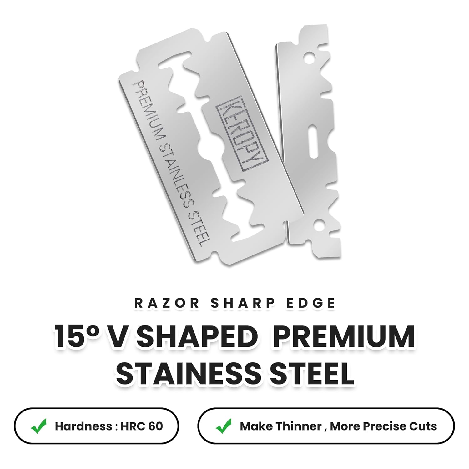 100 Safety Razor Blades - Super Sharp Stainless Steel & Lifetime Supply for Smooth Shaving, Individually Wax-Sealed, Universal Razor Compatibility-FemmiqueWomen