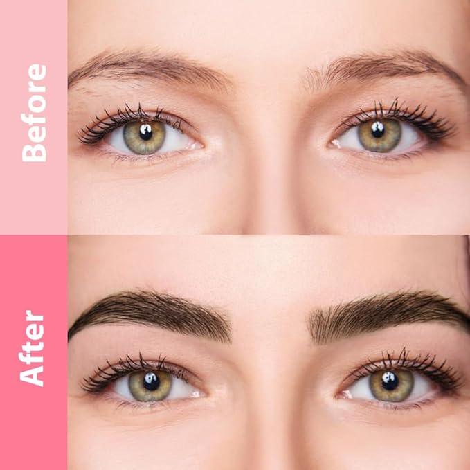 1Pcs Brown Magic Microblading Eyebrow Pencil Contouring Pen Brow for Eyes, Dual-Ended Micro-Fork-Tips Applicator for Hair Like Strokes with Dual-ended Eyebrow Brush Long Wear Waterproof lápiz de cejas-FemmiqueWomen