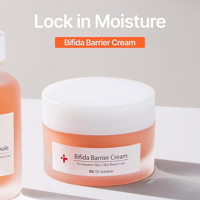 Bifida Barrier Cream, Moisturizing CUSKIN Korean Moisturizer Skincare with Ceramide NP, Squalane, and Hyaluronic Acid for Hydration and Skin Elasticity, 50ml (1.69 Fl. Oz.)-FemmiqueWomen
