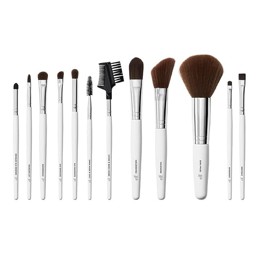 e.l.f. Professional Set of 12 Makeup Brushes, Pro-Worthy Makeup Brushes For A Flawless Full-Face Application, Vegan & Cruelty-Free-FemmiqueWomen