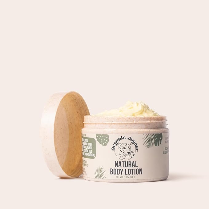 Natural Body Lotion, 8 oz, Moisturizer With Essential Oils, Vitamin E Oil, Beeswax, Extra Virgin Olive Oil, Raw Honey, Mango Butter, Sulfate & Paraben Free Body Care, Tropical Scent-FemmiqueWomen