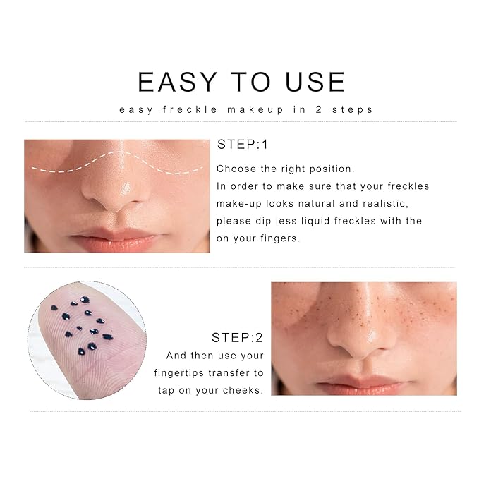 2 Colors Liquid Freckle Pen, Natural Like Freckle Makeup Pen Soft Dot Spot, Waterproof and Smudgeproof Quick Dry for Instant Create Realistic Freckles Make Up(Dark Brown+Light Brown)-FemmiqueWomen