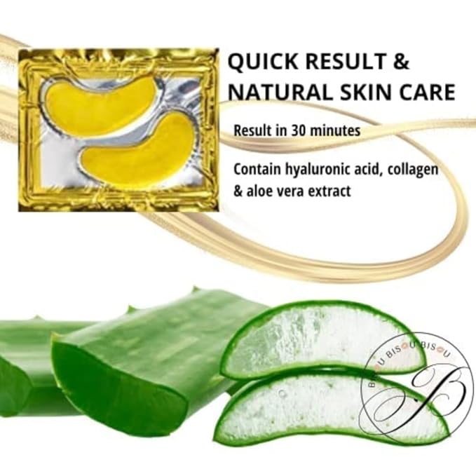 32 Pairs 24K Gold Under Eye Patches with 4 pieces of Lip Mask, Anti-Aging Eye Mask, Under Eye Mask Dark Circles and Puffiness, Wrinkles Patches with Hydrogel, Collagen Eye Pad-FemmiqueWomen