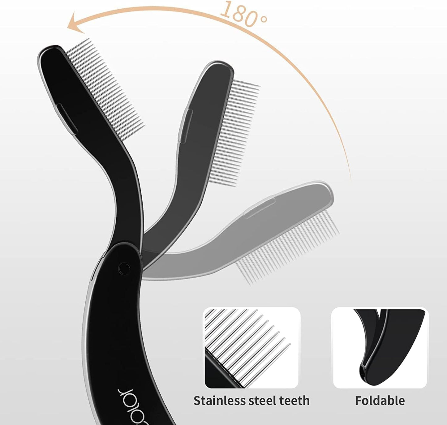 Docolor Foldable Eyelash Comb Separator Folding Lash Comb Eyebrow Mascara Applicator Eyelash Definer Arc Designed Cosmetic Brushes Tool-FemmiqueWomen