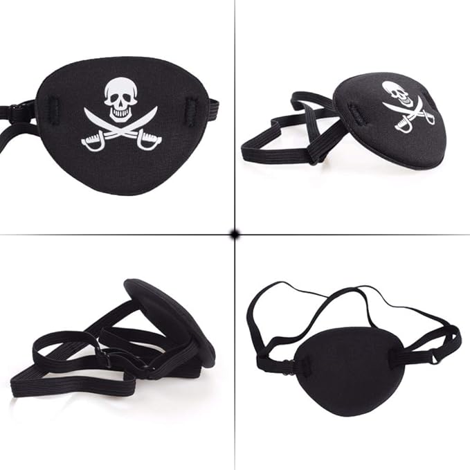 2pcs Eye Patch Mask Skull and Cross Bones with Adjustable Strap-FemmiqueWomen