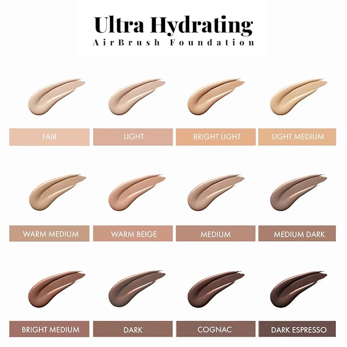 Jerome Alexander Airbrush Foundation Ultra Hydrating, Spray Foundation Makeup with 2x the Active Ingredients, Ultra-Light, Buildable, Full Coverage Formula (Light Medium)-FemmiqueWomen