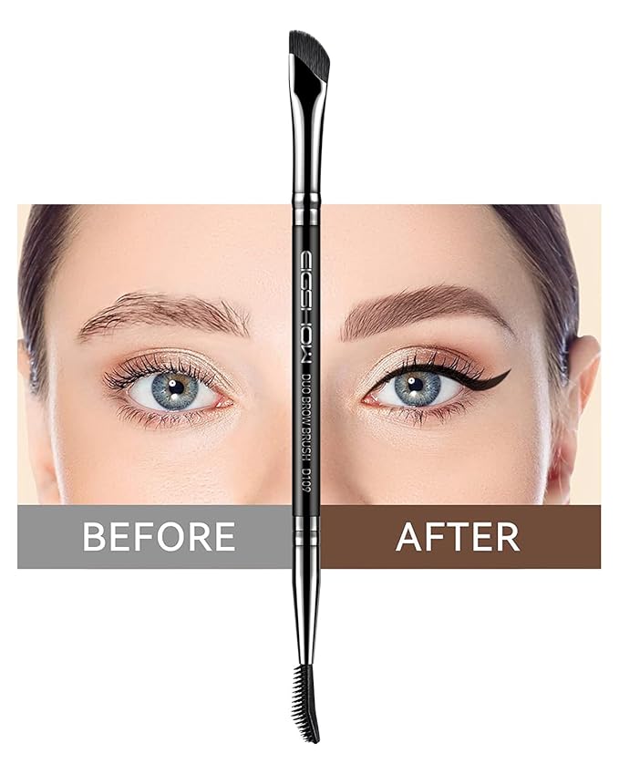 EIGSHOW Dual-Ended Precision Eyebrow Brush and Comb for Eyeliner Lining, Sculpting Brows, Professional Eye Makeup Tools (D109)-FemmiqueWomen