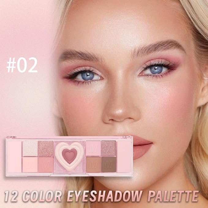 12 Colors Nude Natural Pink Matte Shimmer Eyeshadow Palette for Eye Makeup,High Pigmented Brown Eye Shadow Primers Powder Palet de sombras de ojos-FemmiqueWomen