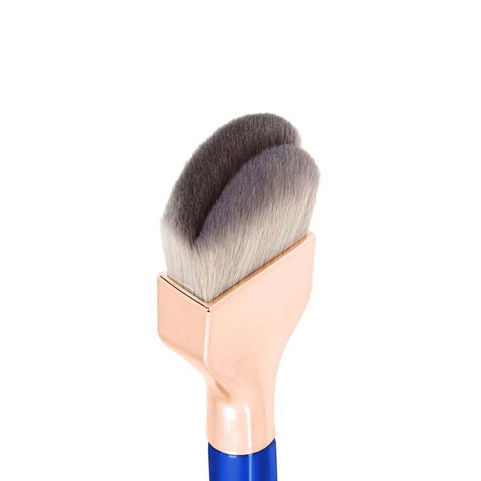 Bdellium Tools Professional Makeup Brush - Golden Triangle 971 Large Slanted Double Dome Blender - With All Vegan and Soft Synthetic Fibers, For Foundation Application & Blending (Blue, 1pc)-FemmiqueWomen