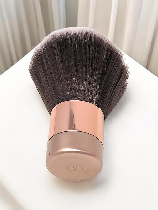 Luxurious and Large Soft Fluffy Powder Brush, Use as a Spray Tan Finishing Tool, Multipurpose Face and Body Barber and Beauty Tool, Large Kabuki Brush by BevyGold (Rosegold)-FemmiqueWomen