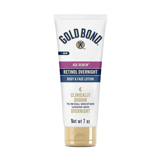 Gold Bond Age Renew Retinol Overnight Body & Face Lotion, With Retinol & Peptide Complex, for Dry Skin, 7 oz.-FemmiqueWomen