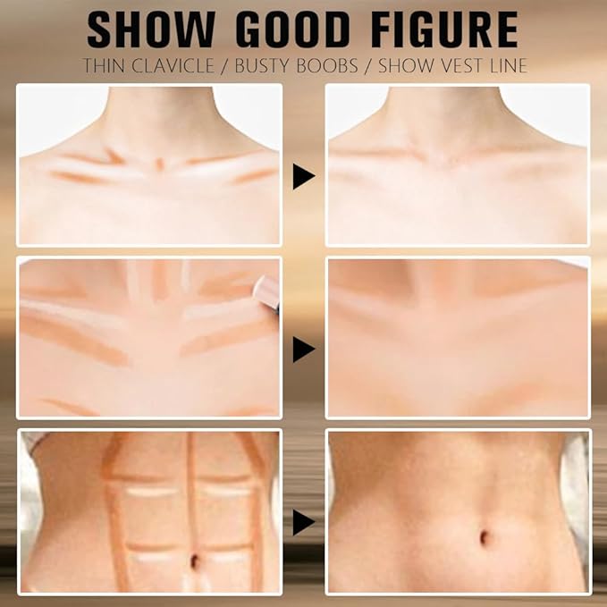 2Pcs 2in1 Cream Contour Highlighter Stick, Dual-Ended Highlighter Makeup Contour Stick, Contour Stick Dual Ended For Face Body Makeup, Long Lasting Waterproof for All Skin Tones (05+06)-FemmiqueWomen