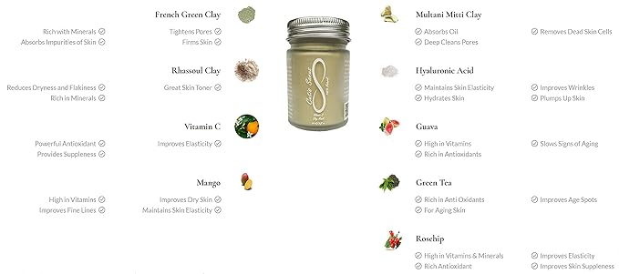 100% Natural Vitamin C Clay Exfoliating Face Mask 60g All Clay & No Water …-FemmiqueWomen