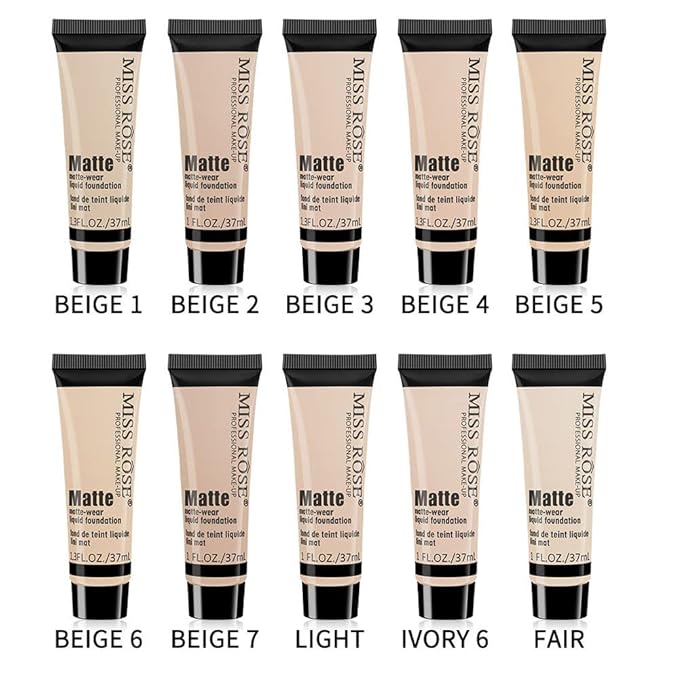 2 Pack Liquid Foundation Cream for Face Makeup,Durable Full Coverage Matte Concealer Make Up,Oil Control & Waterproof Base Primer -1+1 Fl.Oz (BEIGE 7#)-FemmiqueWomen