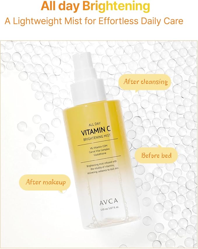AVCA Vitamin C Face Mist – Hydrating & Brightening Spray for Glowing Skin (5.07oz)-FemmiqueWomen
