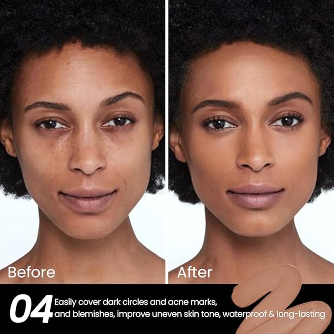 2 Pack Liquid Foundation Cream for Face Makeup,Durable Full Coverage Matte Concealer Make Up,Oil Control & Waterproof Base Primer -0.35+0.35 Fl.Oz (03+04#)-FemmiqueWomen