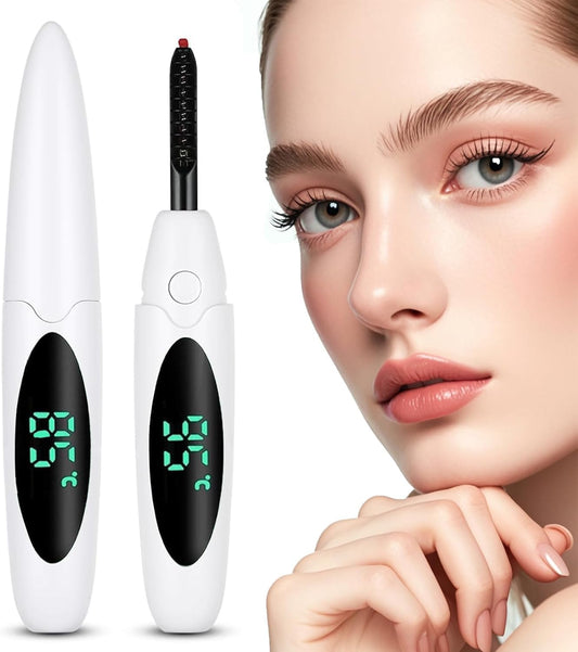 Heated Eyelash Curlers Electric Eyelash Curler with LED Display, 3 Temperature Modes Anti-Burn USB Rechargeable Natural Curling 24H Long Lasting for Women Makeup Tools Gifts WFB627-FemmiqueWomen