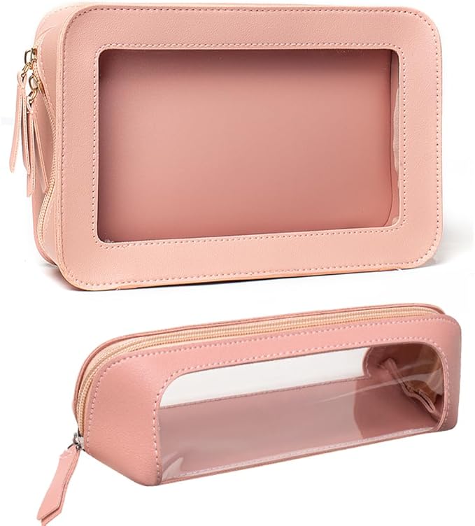 Clear Makeup Bag Small, TSA Approved Portable Toiletry Bag with Zipper Cosmetic Travel Bag Makeup Organizer Case Mini Makeup Pouch for Purse Car Organizer Bag for Women Men-FemmiqueWomen